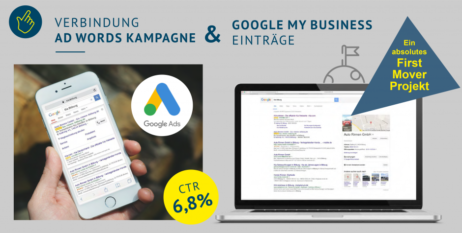 VERBINDUNG AD WORDS KAMPAGNE & GOOGLE MY BUSINESS EINTRÄGE